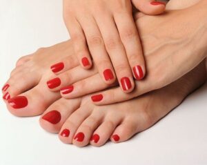 Manicure and pedicure at home